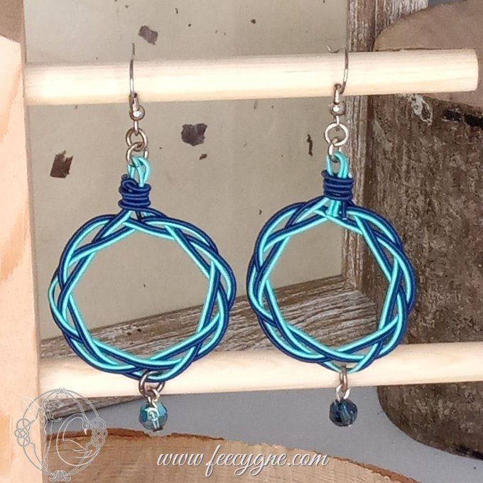 Boucles d'oreilles cercle Mizuhiki