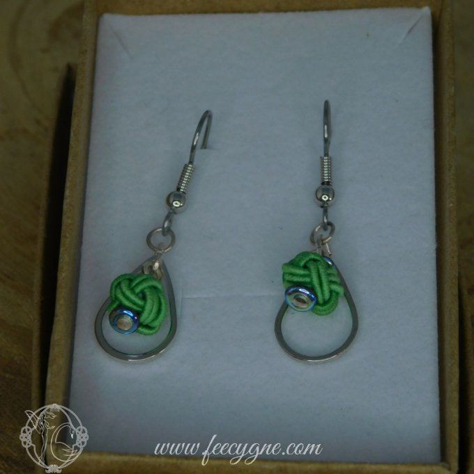 Green collection - Boucles d'oreilles mizuhiki