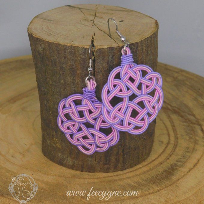 Purple collection - Boucles d'oreilles mizuhiki