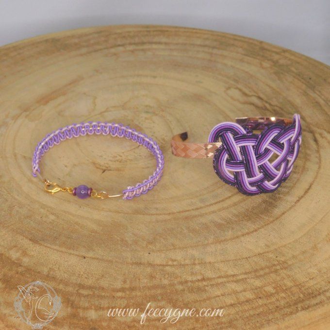 Purple collection - bracelets mizuhiki